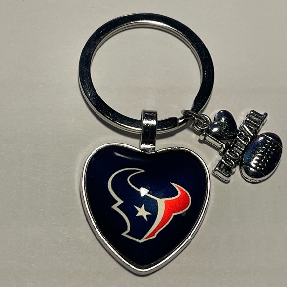 HOUSTON TEXANS NFL I Love Football Heart Key Ring !!!NEW!!! - Picture 1 of 1